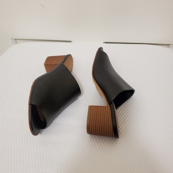 Lane Bryant Black Peep Toe heeled slides 8W - Picture 4 of 11